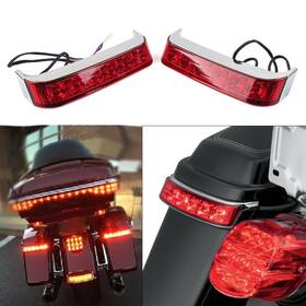 Kkkeeparts 550732934208 2 Side Box Tail Light Led Saddlebag Run Chrome Housing For Harley 09-13