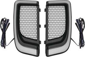 Kuryakyn 5064 Tracer Led Fairing Lower Grills Satin Black #5064 Harley Davidson