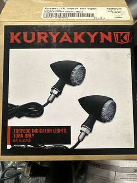 Kuryakyn Kur2510 2510 Black Gloss Torpedo Amber Led Bullet Turn Signals Harley Davidson
