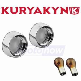 Kuryakyn Mn/7j9z Deep Dish Bezels With Amber Lenses For 2008-2009 Honda Vtx1300t - Ya