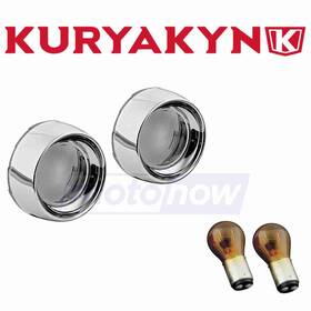 Kuryakyn Mn/tgj3 Deep Dish Bezels With Amber Lenses For 2010-2014 Honda Vt1300cs Lu