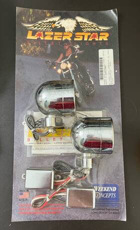 Lazer Star 4820-a Shorty Billet Lights With Amber Lens