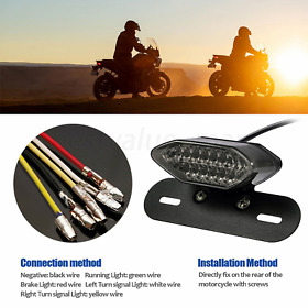Led Tail Rear Light Turn Signal Brake Running Indicator Fit For Chopper Kawasaki