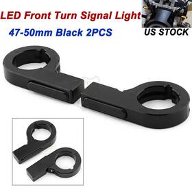 Lenkdou Mp02-001-0044b-50mm-im 2x Front Motorcycle 47-50mm Fork Led Turn Signal Light Indicator Amber White