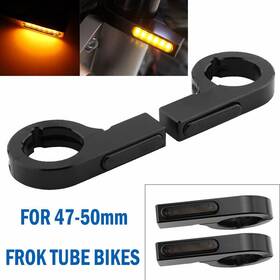Lenkdou Mp02-001-0044b-50mmlmt Pair Led Motorcycle Turn Signal Blinkers Lights 12v For 47-50mm Fork Mount Clamp
