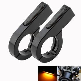 Lenkdou Mp02-001-0044b-50mmusid 2xmotorcycle Led Turn Signal Light 47-50mm Fork Tube Clamp Amber Indicator Blink