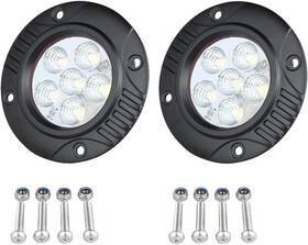 Lightronic 744750134966 3.5 Inch Round Flush-mount Flush Mount Cool-white Flood Beam