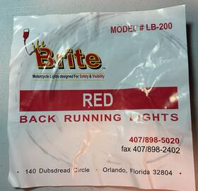 Lite Brite Lb-200 Red Running Lights Harley Motorcycle Nos