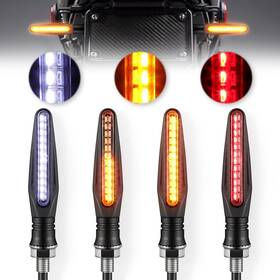 Livtee 710825806458 Super Bright 4pcs Motorcycle Indicators Flowing Turn White/red/amber