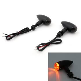 Madhornets Ts-007-blk-blk 2x Black Bullet Turn Signal Light For Softail Dyna Sportster V-rod