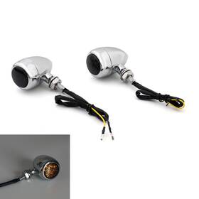Madhornets Ts-011-chrome Motorcycle Bullet Turn Signals Indicators Fit For Chopper Cafe Racer Chr Us