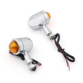 Madhornets Ts-012-chrome 2x Bullet Mini Heavy Duty Motorcycle Turn Signal Indicators Light Blinkers Black