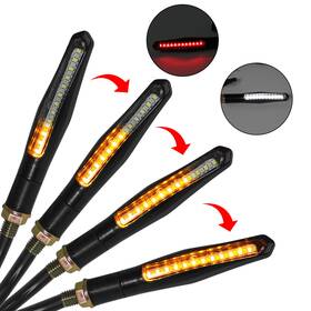 Ts-148-clear Madhornets 4x Sequential Flowing Led Motor Turn Signal Indicator Lights Drl Brake Lamp Yu