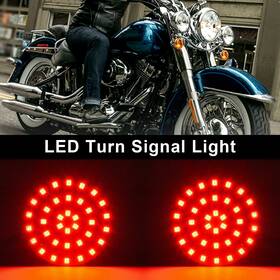 Madhornets Ts-185-red 1156 Led Turn Signal Light Inserts Lamp Fit For Softail Touring Dyna Sportster