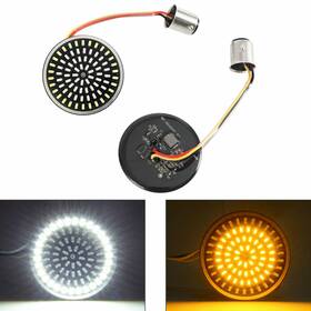 Madhornets Ts-186-amber 1157 Led Turn Signal Light Inserts Lamp Fit Softail Touring Dyna Sportster Ambyu
