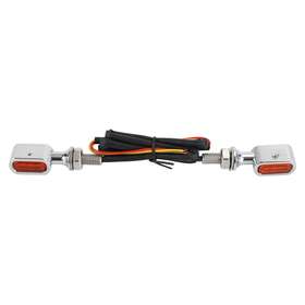Madhornets Ts-194-chra Led Rear Mini Turn Signal Indicator For Sportster Touring Dyna Chrome Amber