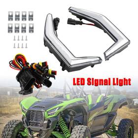 Madhornets Ts-220-clear Fang Accent Grill Lamps Led Front Light For Kawasaki Teryx Krx 1000 2020-2023
