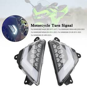 Madhornets Ts-232-clear Led Front Turn Signal Light Fits Kawasaki Ninja 300 400 650 Zx-6r Zx-4rr 2013