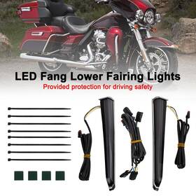 Madhornets Ts-233-chrome 45801 Led Fang Lower Fairing Lights For Touring Road Glide 2014-2023 Chrome