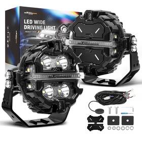 Maxpeedingrods Htpj1c Led Auxiliary Lights 19200lm Spot Beam For Suv Atv Utv Marine Boat 4x4 Off Road