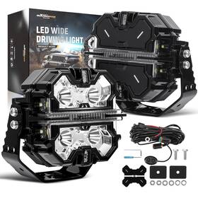 Maxpeedingrods Iab4cn Led Driving Light Pods For Jeep Utv Spot Beam Side Shooter 21360lm White 6000k
