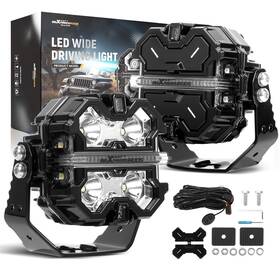 Maxpeedingrods Ihjb89 Led Driving Lights 3.5inch 19200lm Spot Side Shooter Work Light Bar White Ambe