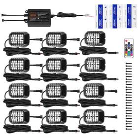 Maxpeedingrods N5mv3g Rock Lights Kit 12pcs Rgb For Car Truck Atv Utv Suv Led Waterproof Pod Remote