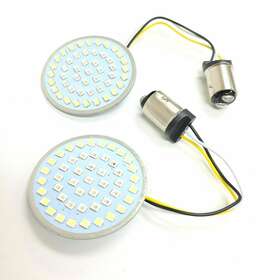 Mechanic Force Mfmoebcyhl0009 2pc 1157 Bullet Led 2 Inch Turn Signal Drl Light Fit Harley Amber White Insert Bulb
