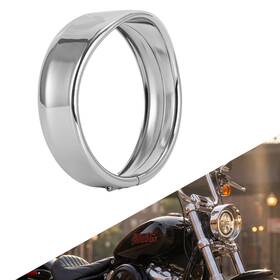 Mega Ol20260316 Sunpie Premium 5.75 Inch Visor-style Headlight Trim Ring For Harley-davidson Black