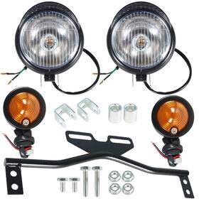 Menbager 818862 For Motorcycle Black Passing Driving Spot Fog Lamp Turn Signal Light Kit