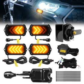 Mictuning Mic-09-172 Utv Turn Signal Kit With 110db Horn Universal Street Legal Signals For Polaris