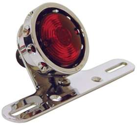 Mid Usa 11258 Chrome Vintage Tail Light Lamp License Plate Bracket For Harley Chopper