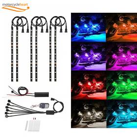 Mitoharet Mc407114yc For Motorcycle 6 Led Lights 18 Color Neon Glow Light Strips Wireless Remote Us