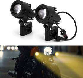 Mofun 90601018 60w Motorcycle Led Light White/amber Auxiliary Driving White And Amber