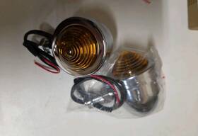 Motltech 112902873 Chrome Bullet Shaped Amber Motorcycle Turn Signals