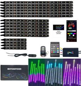 Motoautoled Ml-rgbwf-16 16pcs Motorcycle Led Underglow Kit With Brake Turn Signal Rgbw Chase Flow Cha