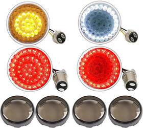 Motoparacc Dtr2017 1157 Front Rear Led Turn Signal 2 Inch Bullet Double Contacts Motorcycle Brake Light