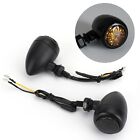 Motorcycle Bullet Turn Signals Indicators Fit For Chopper Cafe Racer Black