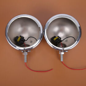 Motorcycle Pair 4.5inch 4-1/2inch Inch Led Fog Passing Light Housing Holder Chrome Us