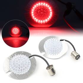 Motorshop168 550747391744 1157 Red Led Turn Signal Light Indicator Inserts For Harley Electra/ultra