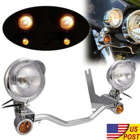 Mt-afm Tsn09785985 Passing Turn Signal Lamp Driving Fog Spot Light Bar Kit For Harley Motorcycle Us