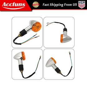 Munirater Afu504f Front Rear Turn Signal Indicator Light Blinker For Honda 4x Amber Chrome