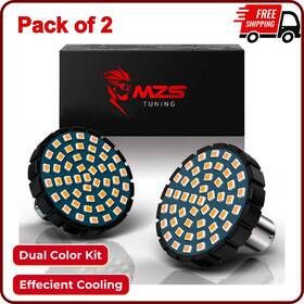 Mzs 669-15 1157 Led Turn Signals Running Light Kit Upgraded Beads 2 Inch Bullet Style 2pk