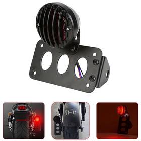 Natgic Arriè Re 12v Led Red Motorcycle Side Mount Tail Light With Black License Plate Bracket