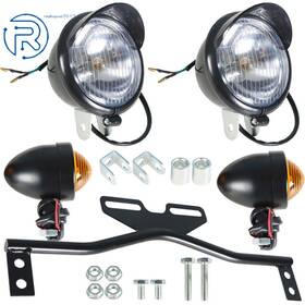 Netuera 452529 Black Passing Driving Spot Fog Lamp Turn Signal Light Kit Fit For Motorcycle