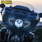 New For Indian Challenger Dark Horse Motorcycle 7inch Led Headlight With Halo O Ring