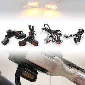 Newyoutube 424124247224 Front Turn Signal Mini Light For Harley 1996-17 Dyna Models Chrome Smoke Gz