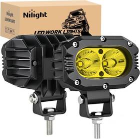 Nilight 15056f-a Led Pod Lights Flood 4 Inch 24w 2pcs Yellow Driving Pods