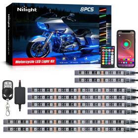Nilight 840323903691 Motorcycle Rgb Led Light Kit 8pcs Waterproof App Remote Tl-305 Multi