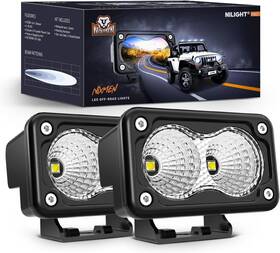 Nilight 840323908191 Motorcycle Led Pods 2 Pcs 3 Inch Flood Offroad Fog White